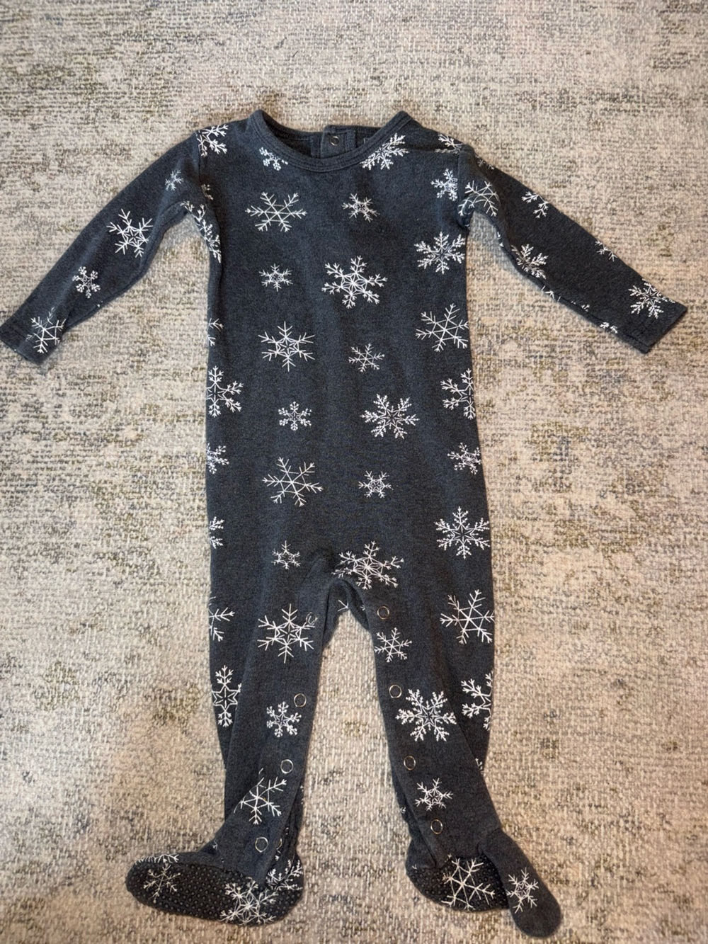L'ovedbaby Dark Gray Snowflake‎ Sleep Sack Pajamas